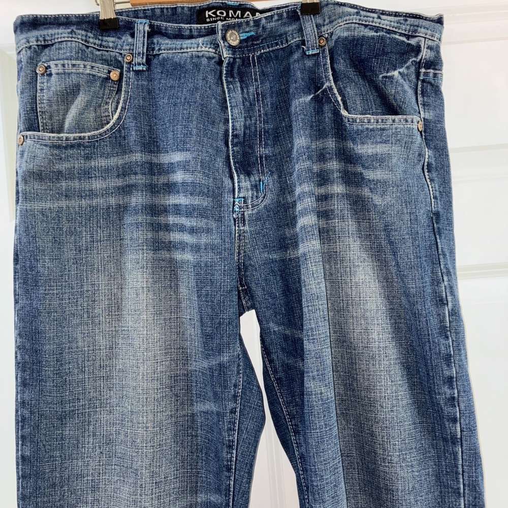 Koman Men's Blue Jeans Men's 34w X 32l Vintage Baggy Streetwear Hip Hop Skater